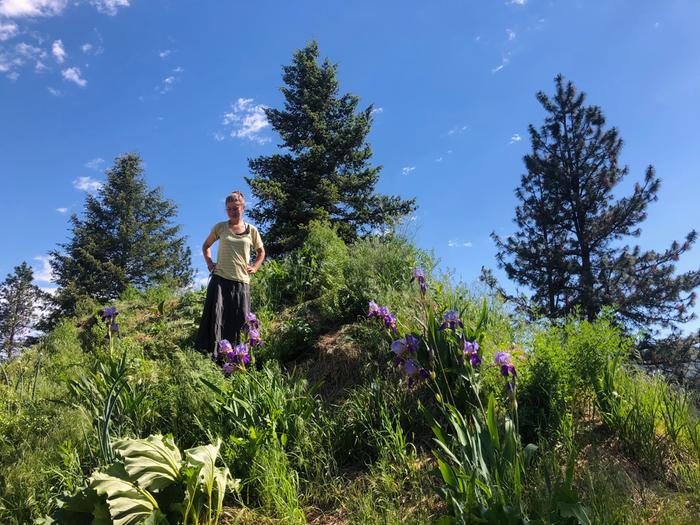 Lovely Nina with the irises