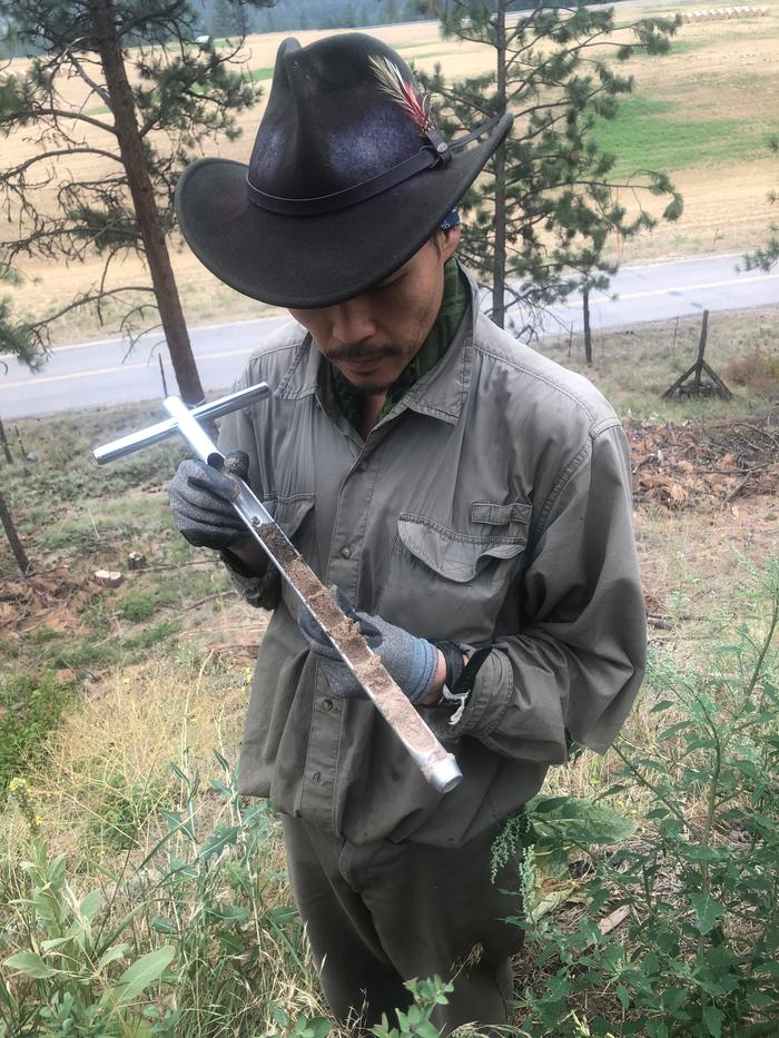 Taking some soil samples 