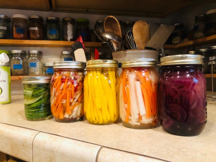 Making rainbow pickles