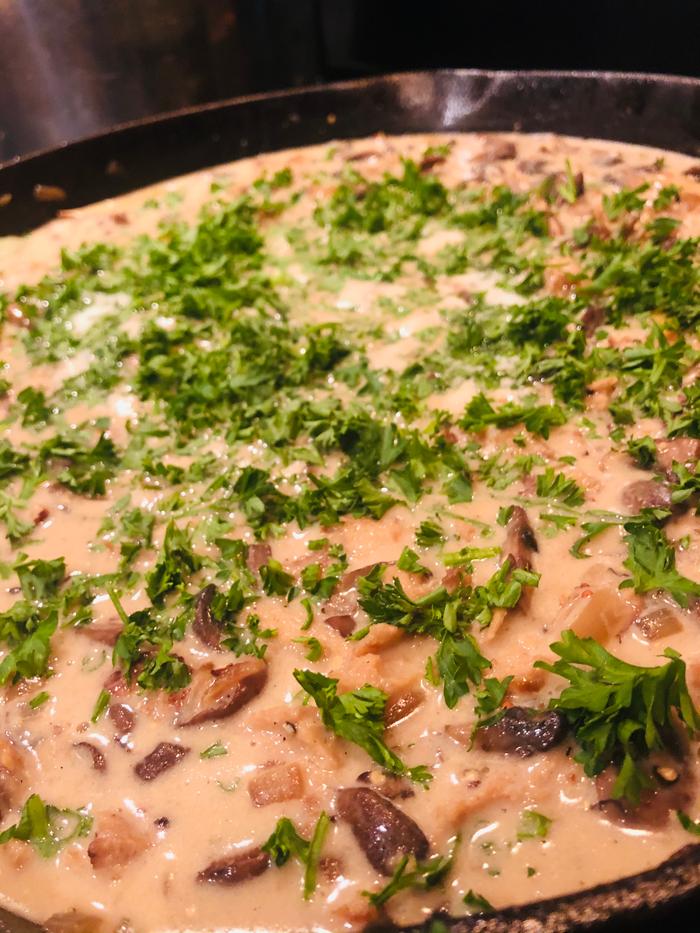 Made some dinner for everyone. Mushroom stroganoff with mashed potatoes and brownies