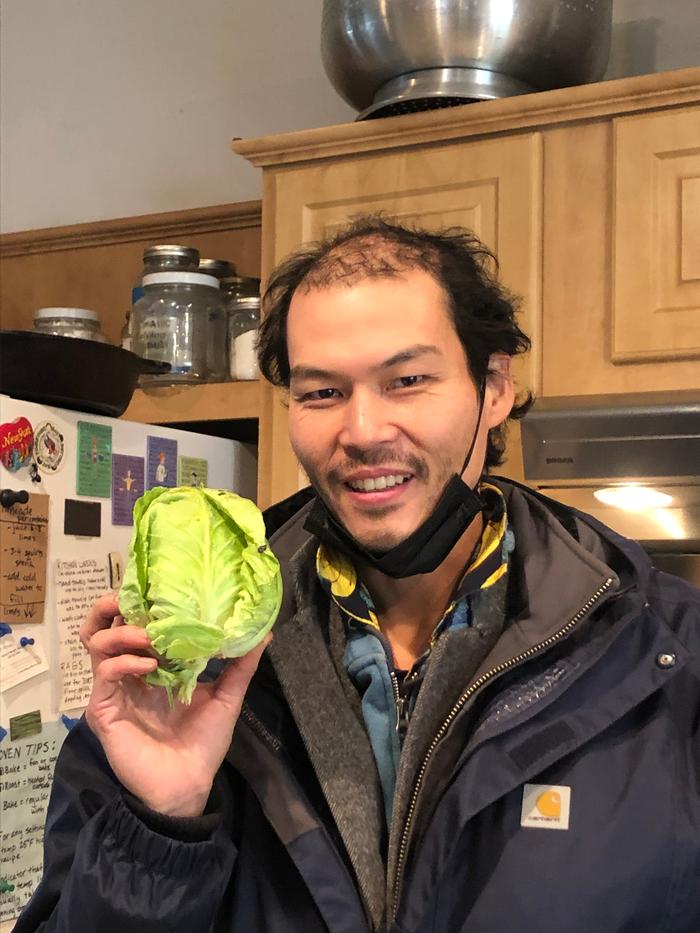 Dez grew a little cabbage!