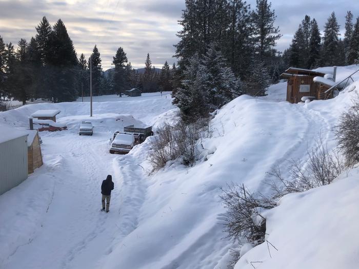 Trodding through the snow 