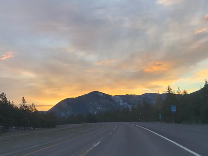 Sunrise on the way into town this morning 