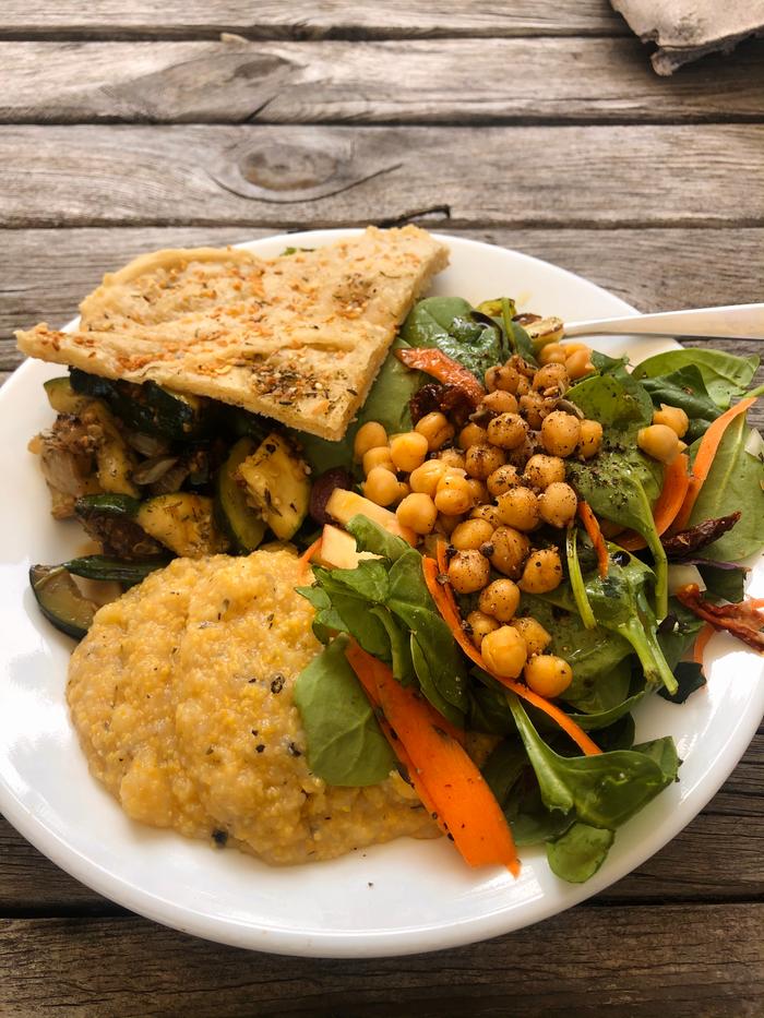 What I cooked for the Thursday community meal 👌 I have just been in awe lately of the access to such rich, fine foods we have... olives, avocados, walnuts.... it seems like gold in the form of deliciousness and nourishment... 