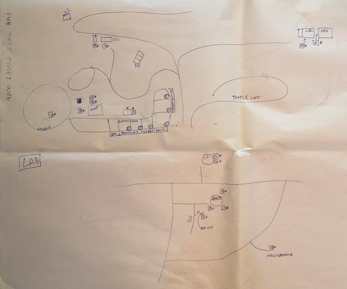 Map that Dez drew as we plan out the project locations for the PTJ