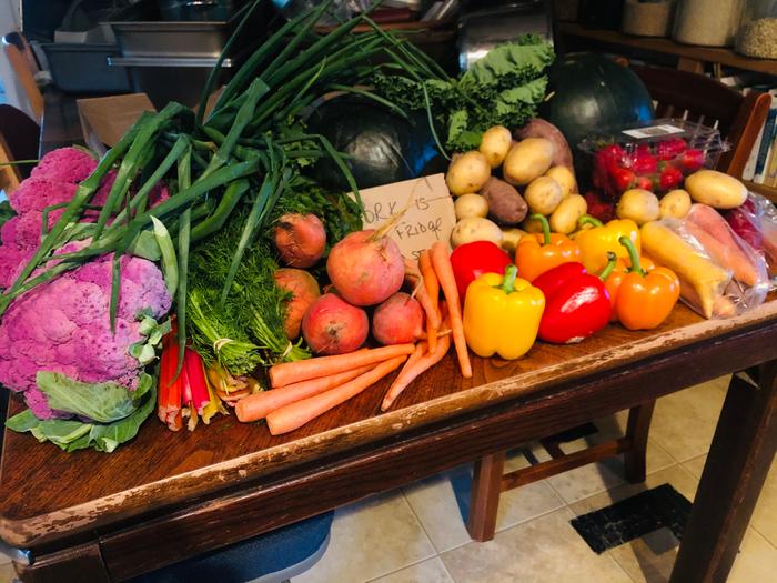 Beautiful bounty from the attendees at the farmers market today! Gonna be a colorful feast 