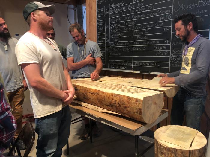 Jacob Wustner discussing his log hive and treatment-free beekeeping 