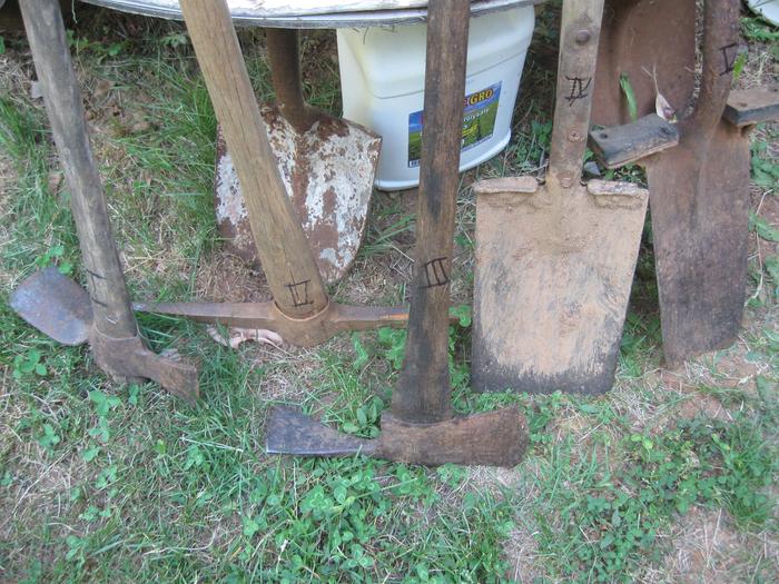 I-V, mattock, pick, pulaski, trenching shovel, tree plant shovel