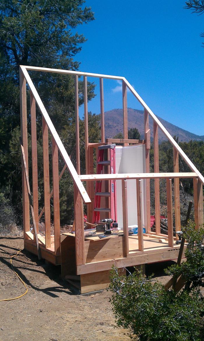 Framed up w/ shower box in.