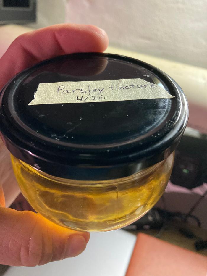 Finished tincture in it’s labeled container