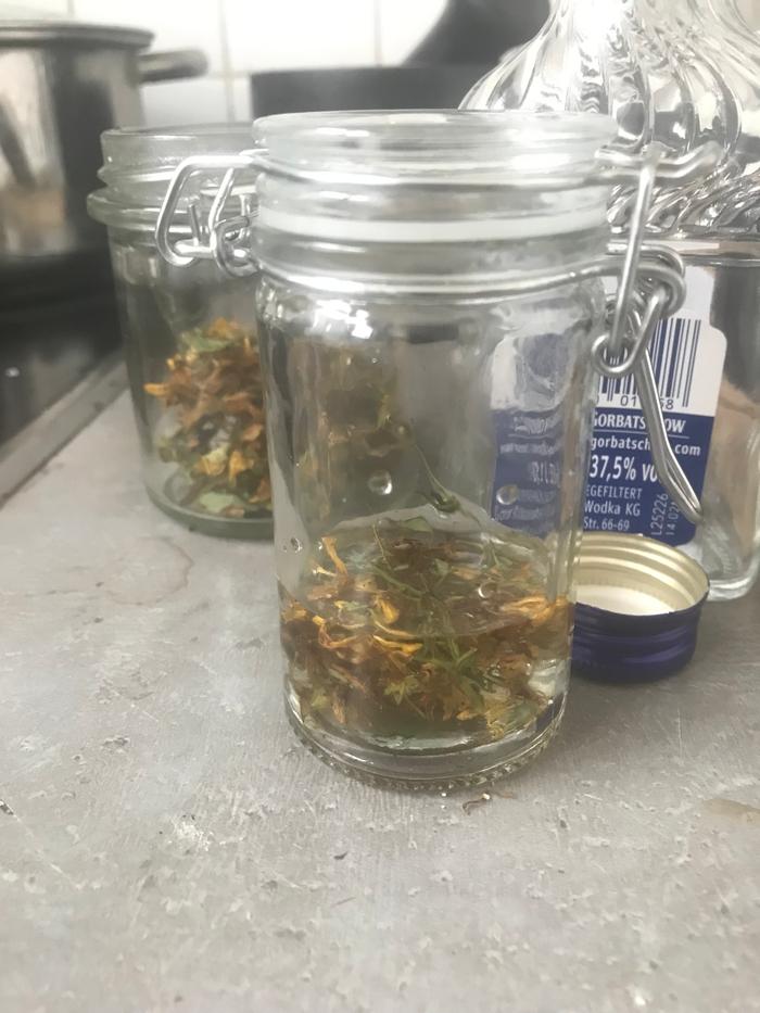 Submerged in vodka, post washing-and-drying.