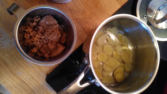 Ginger put on water, sugar waiting for their inevitable union