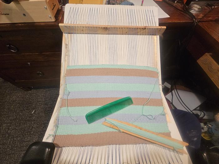 Part way through the weaving