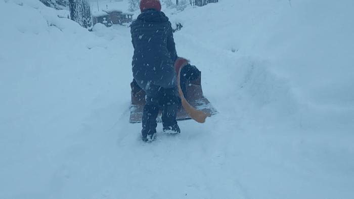 Sledding is a classic boot pastime. 
