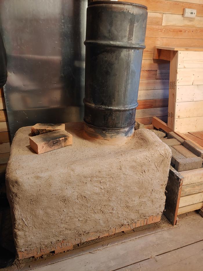 16 gallon barrel as a radiator works well gor the small space. 