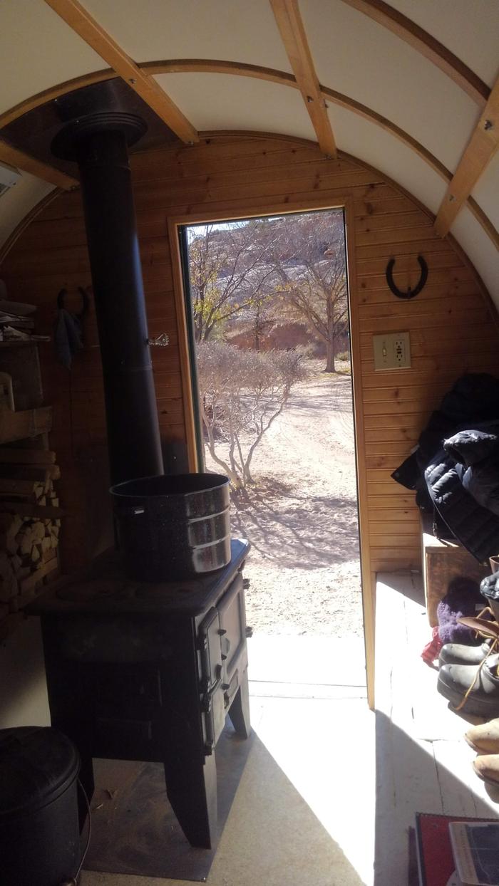 interior of sheep wagon