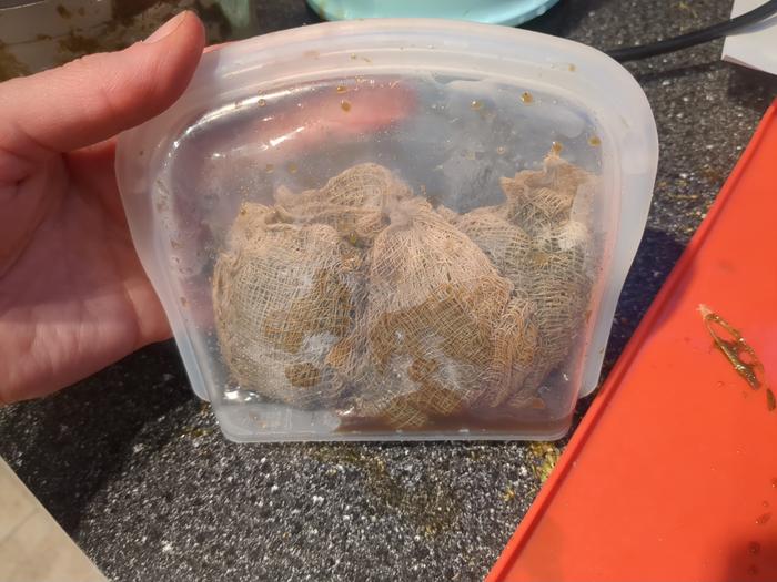 Stuck them in a bag.