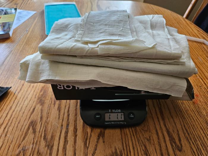 Wool knit on a scale. More than 1 pound