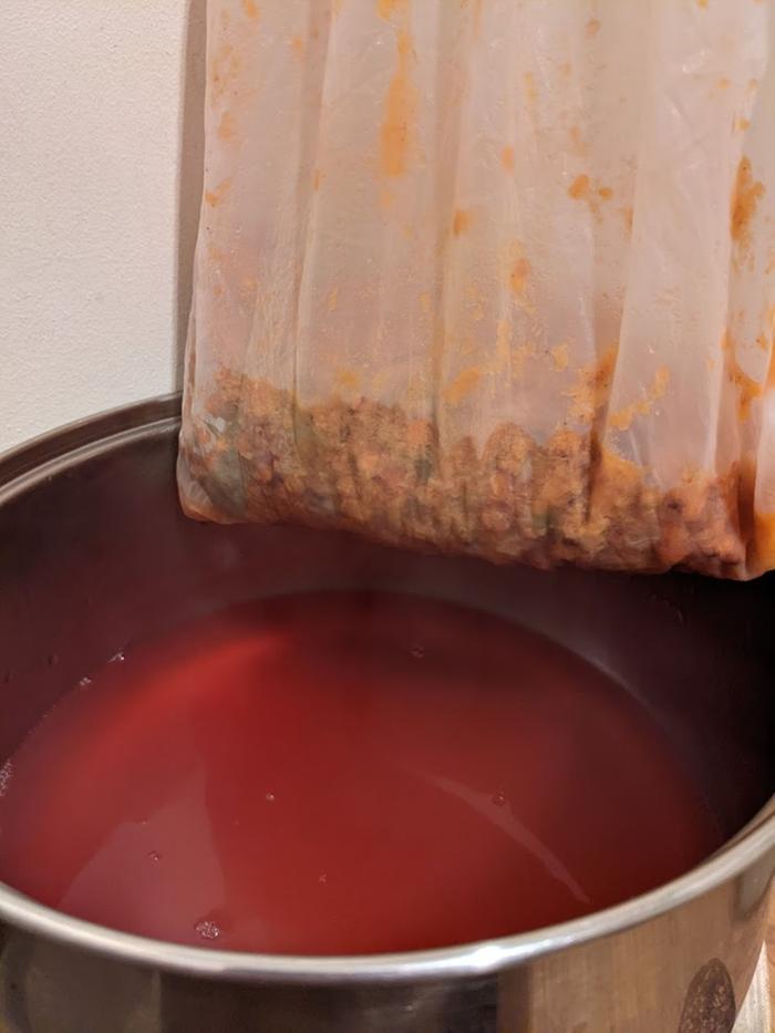 Berries strained from juice