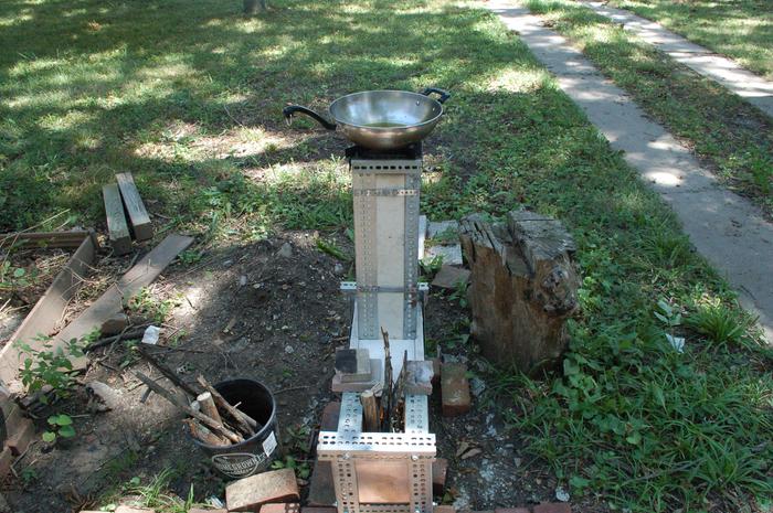 Rocket stove waiting for food