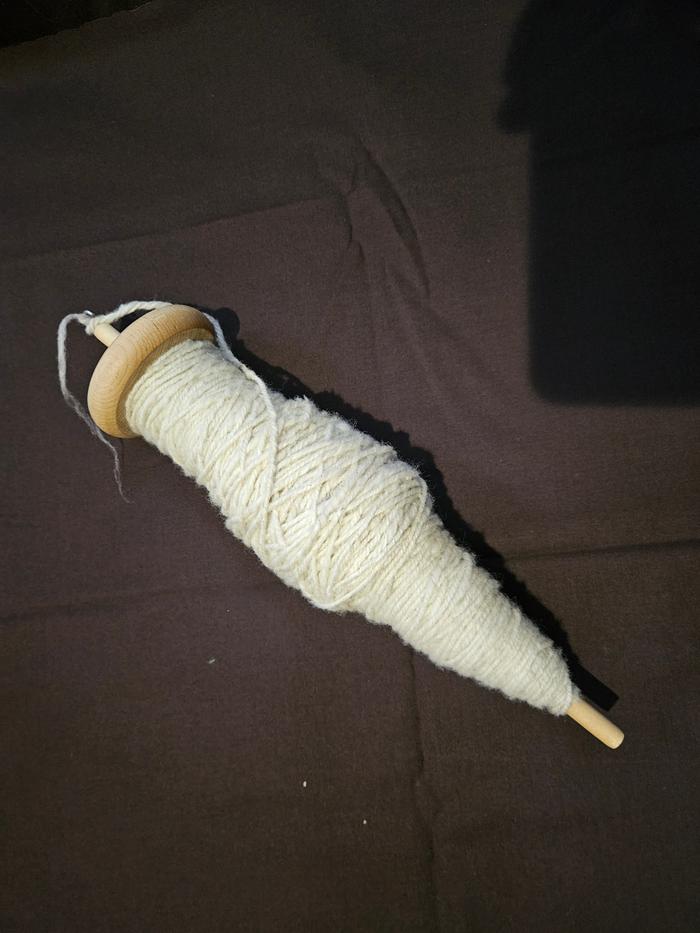 Spinning on a drop pindle