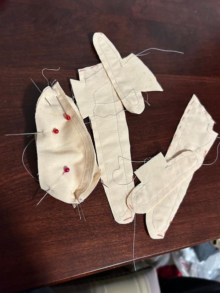 pieces for sewing a stuffed doll