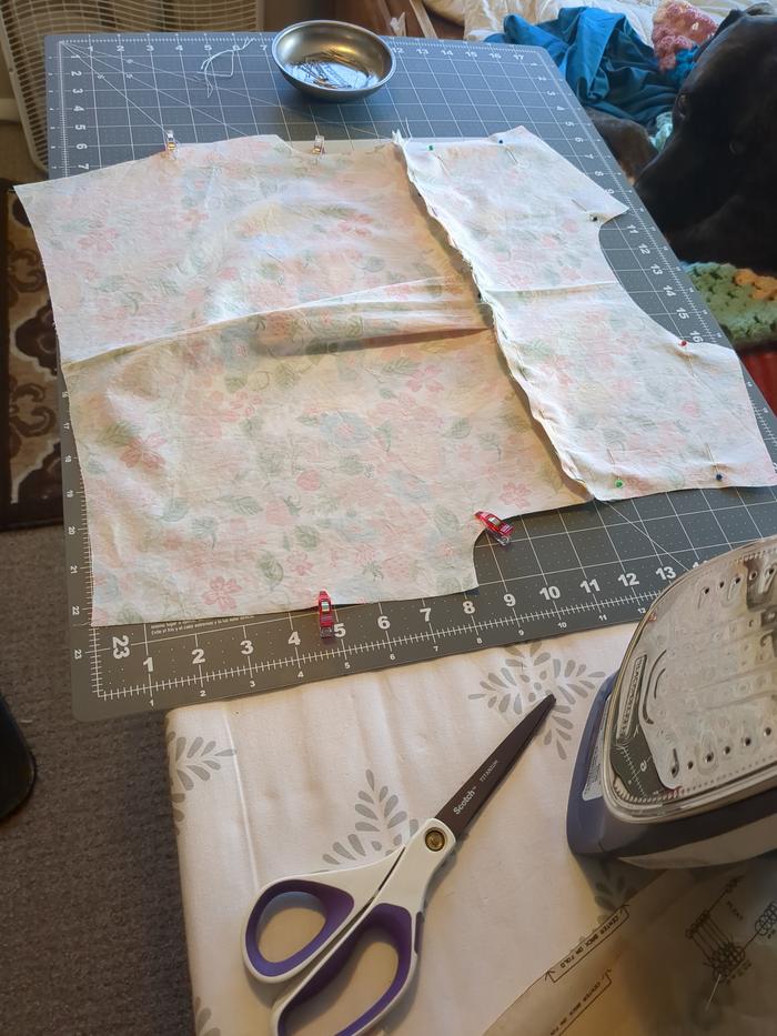 Starting to sew the pieces together. I struggled to figure out how to mark the places where the pieces were supposed to fit together but I think I've got a better sense for next time.
