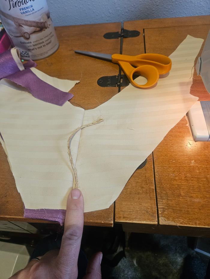 I then sewed the hemo cord age into each piece