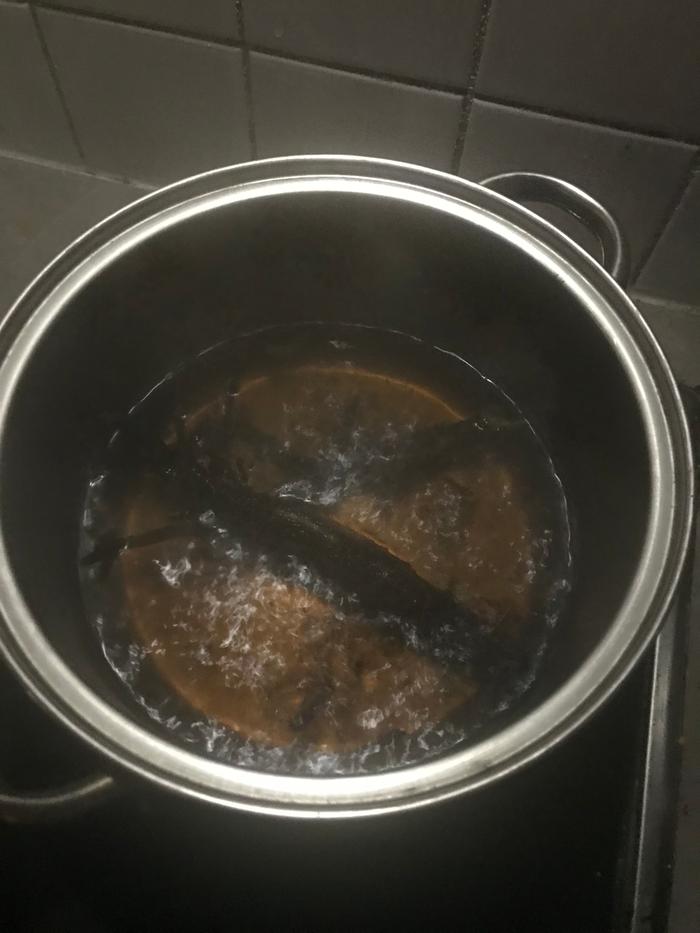 simmering happily,