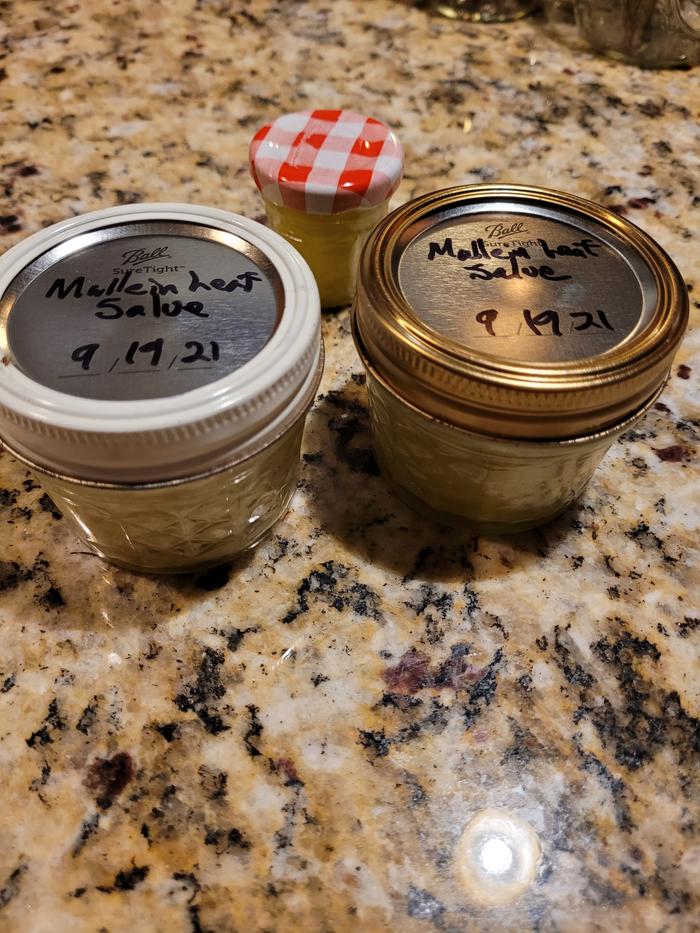 Labelled jars.