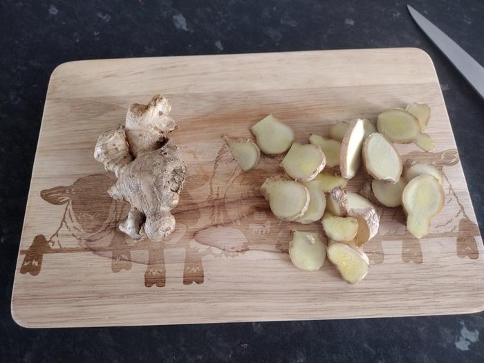 Cut up ginger from the shop (UK)