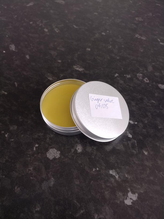 Solidified and finished ginger salve