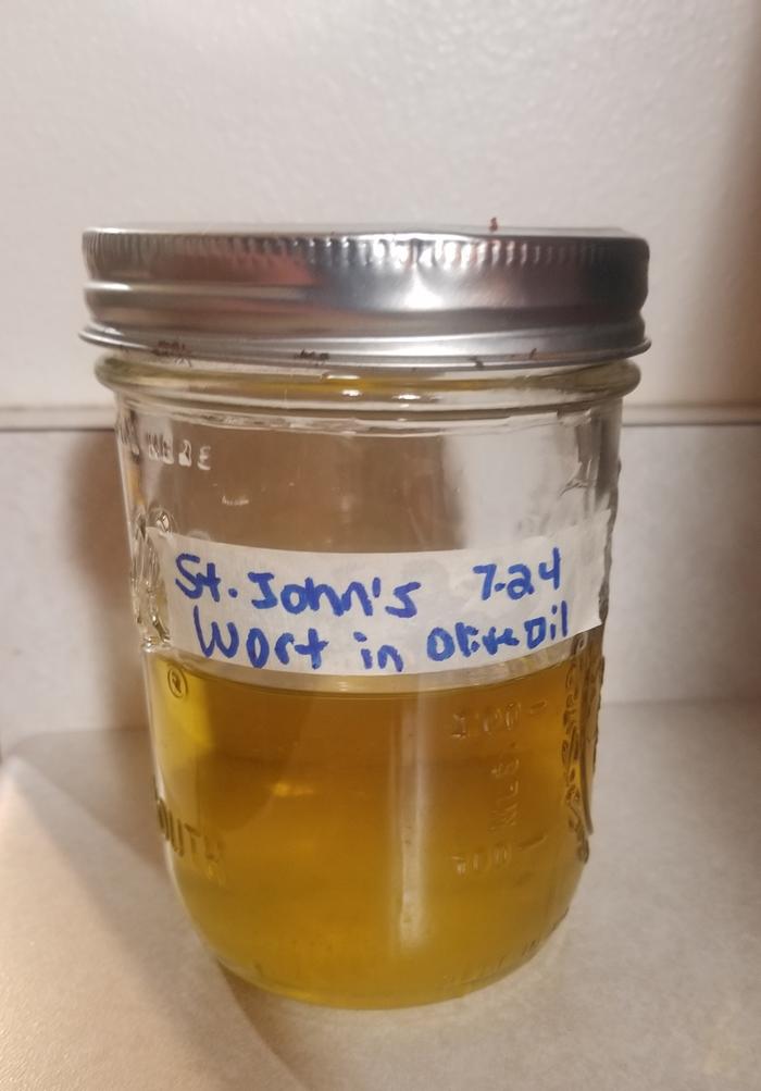 oil completed, strained and labeled 