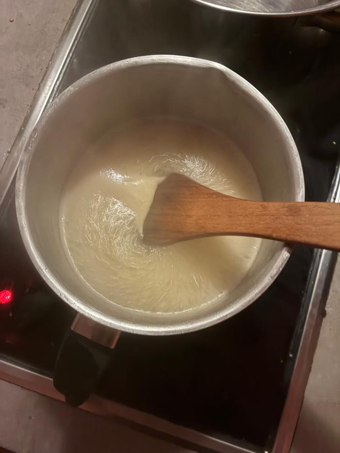 boiled and stirred,