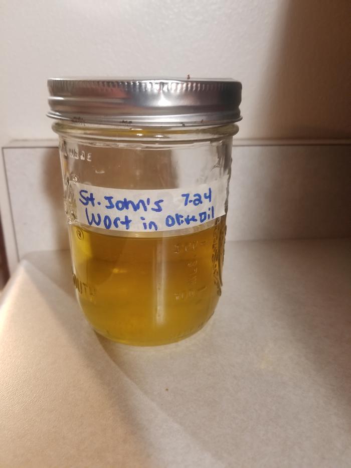 strained completed infused oil