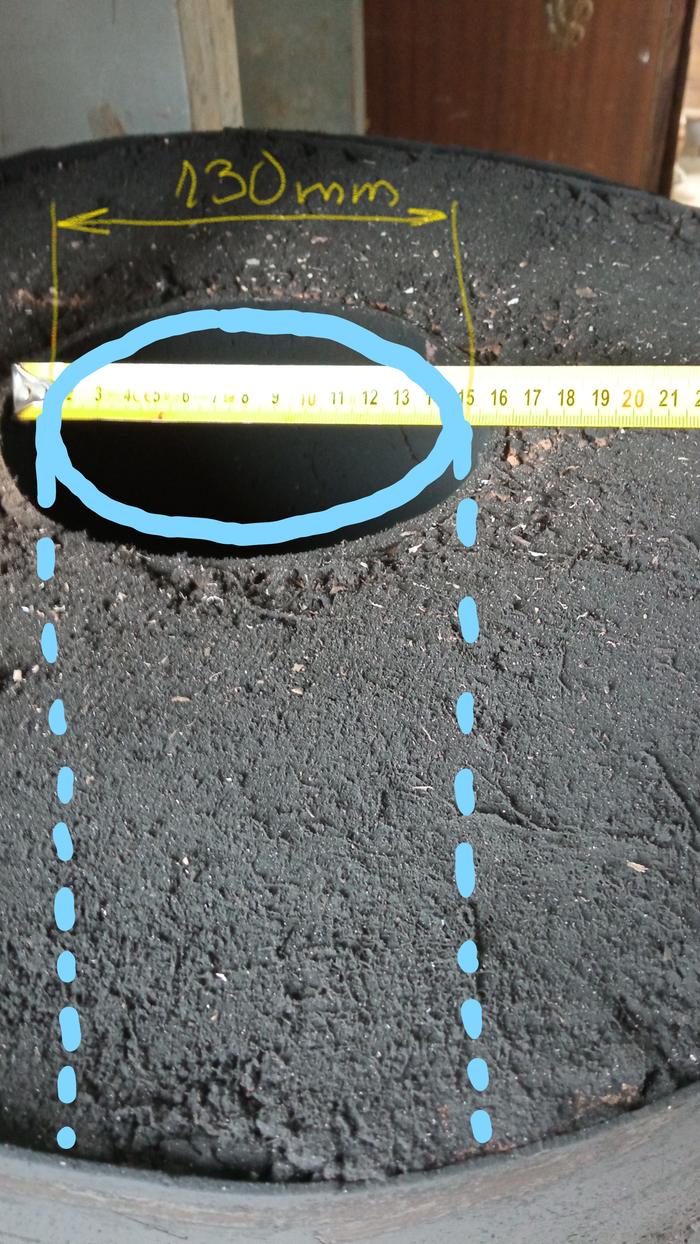 Inserting the new pipe smaller dimensions in heat riser to get the same dimension like pipes in bench and flue.