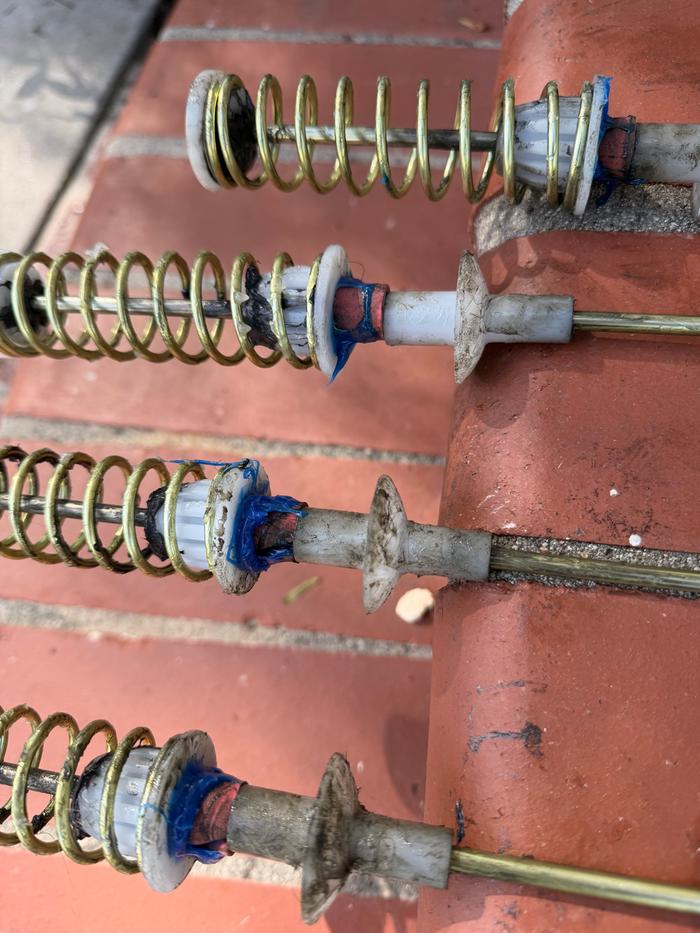 All the rods with new goop and new pink foam pieces 