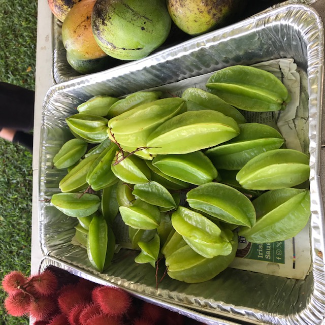 Starfruit. These will turn yellow in about 5 days. 