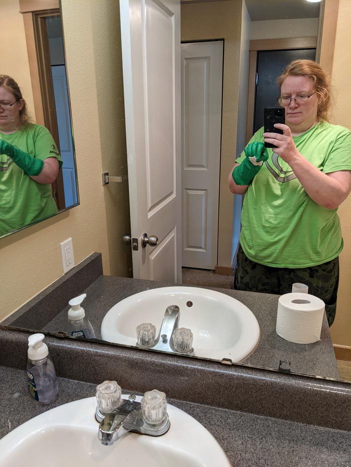 Mirror is hard to tell clean 