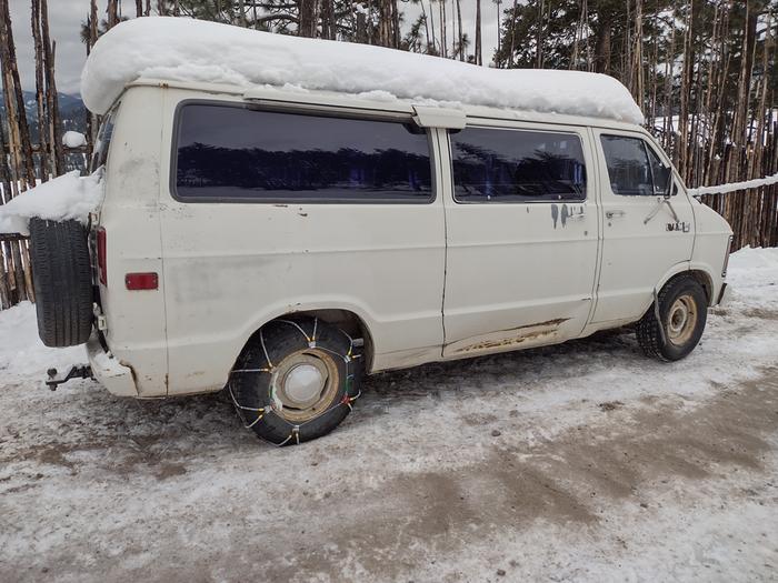 Chains on the van