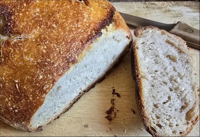 Photo of the last loaf of sourdough I made