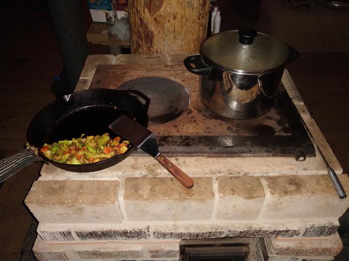 Dinner on the cooper wood range