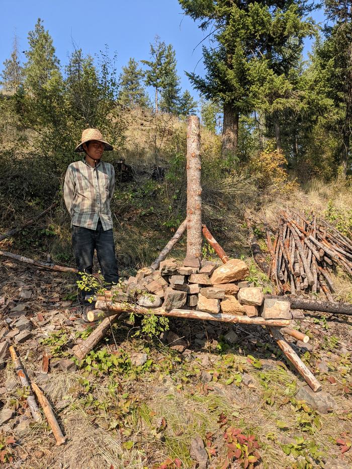 building/repairing/modifying junk pole fence with S and H in the AM today. 