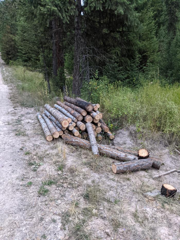 the log pile grows and then they get peeled