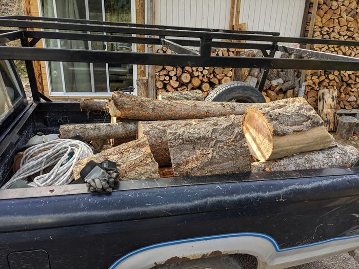 a full load of wood. 