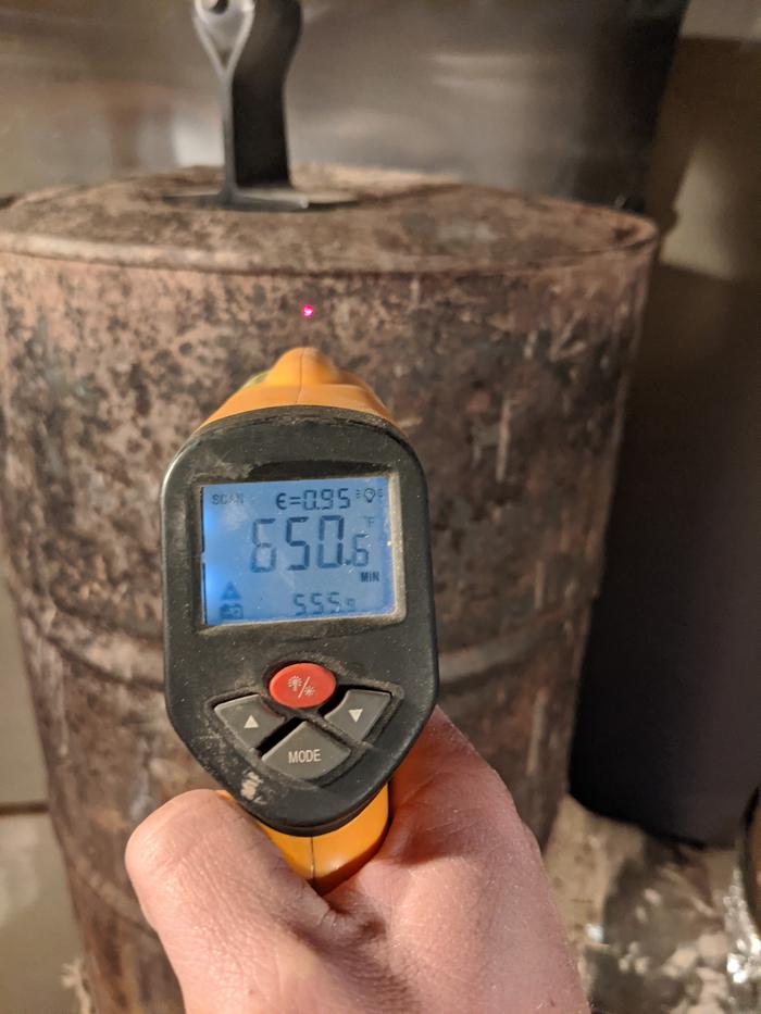 when the cob was still wet, the second time it was fired that temp was about 550