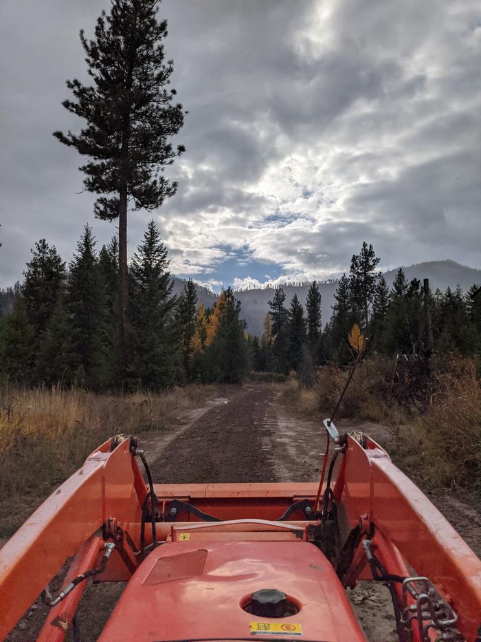 I'd been looking forward to the weather and schedule lining up so we could smooth our roads out a bit. They were pretty tough on vehicles and their occupants since they turned to mud last spring. 