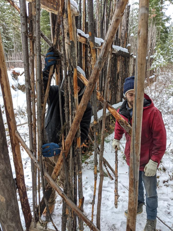 There's a lot of ways to build a gate out of sticks but only a few ways that last - here's what we were replacing. 