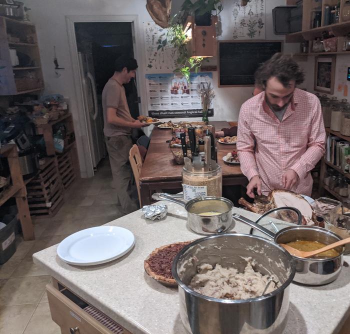 dinner is almost served and it's an impressive spread. 