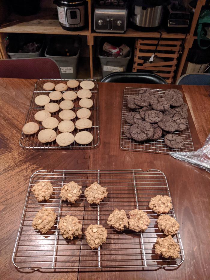 A table full of coffee delivery discs! Breakfast will be extra the next several days and the heart stopping amount of butter won't go to waste with extra cold weather either. 